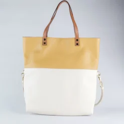Alessia - White and Yellow Two-Tone Shopper