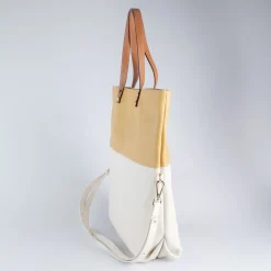 Alessia - White and Yellow Two-Tone Shopper