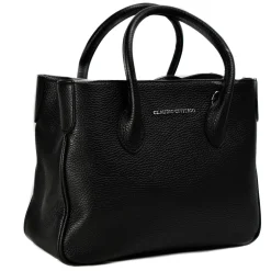 Black Satchel purse with silver hardware