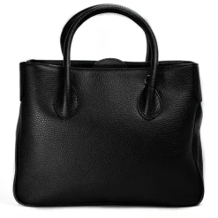 Black Satchel purse with silver hardware