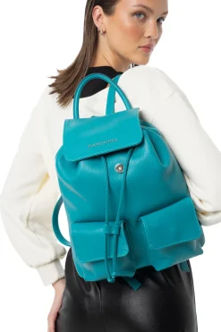 Blue - Pebbled Leather Backpack