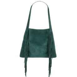 Emma - Forest Green Hobo Bag with Fringe
