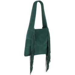 Emma - Forest Green Hobo Bag with Fringe
